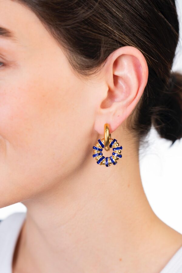 Manpasi Earring With Electro Blue Zirconia - Image 2