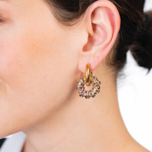 Manpasi Earring With Purple Zirconia