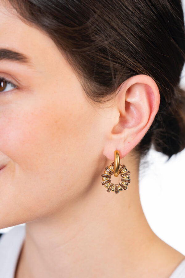 Manpasi Earring Ash Brown Zirconia - Image 2