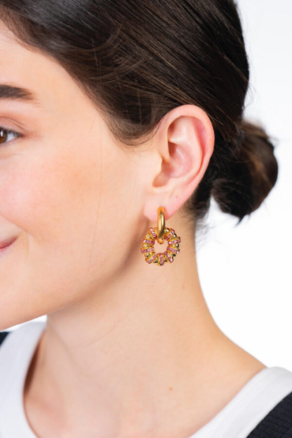 Manpasi Earring Pink Zirconia - Image 2