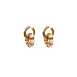 Hoop Earring Pearly Pink