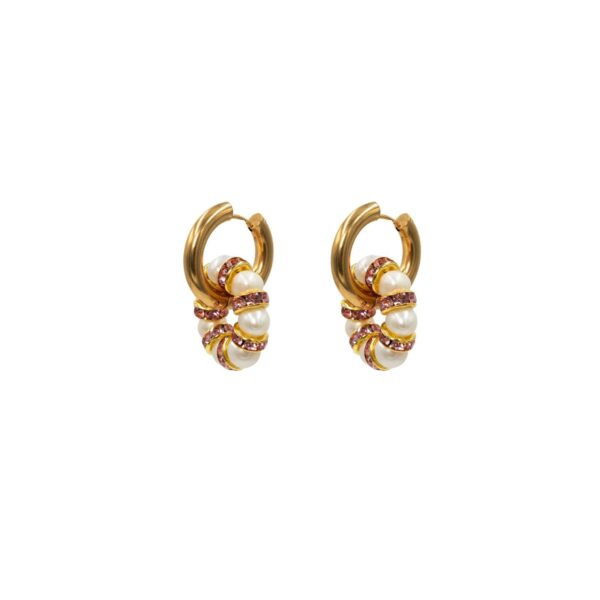 Hoop Earring Pearly Pink