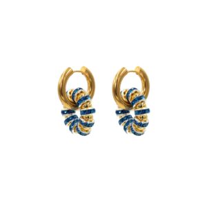 Manpansi Earring Dark Blue Zirconia