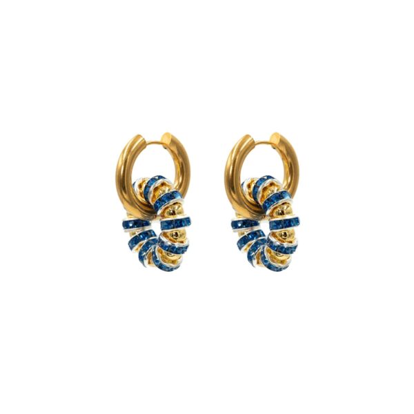 Manpansi Earring Dark Blue Zirconia