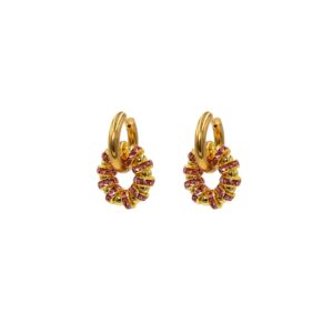 Manpasi Earring Pink Zirconia